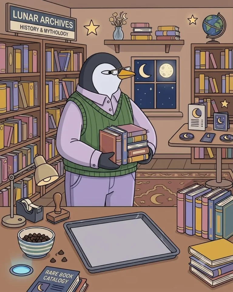 図書館のペンギン